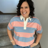 Peach/Blue Rugby Polo