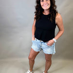 High Rise Star Print Shorts Bottoms - Shorts RISEN