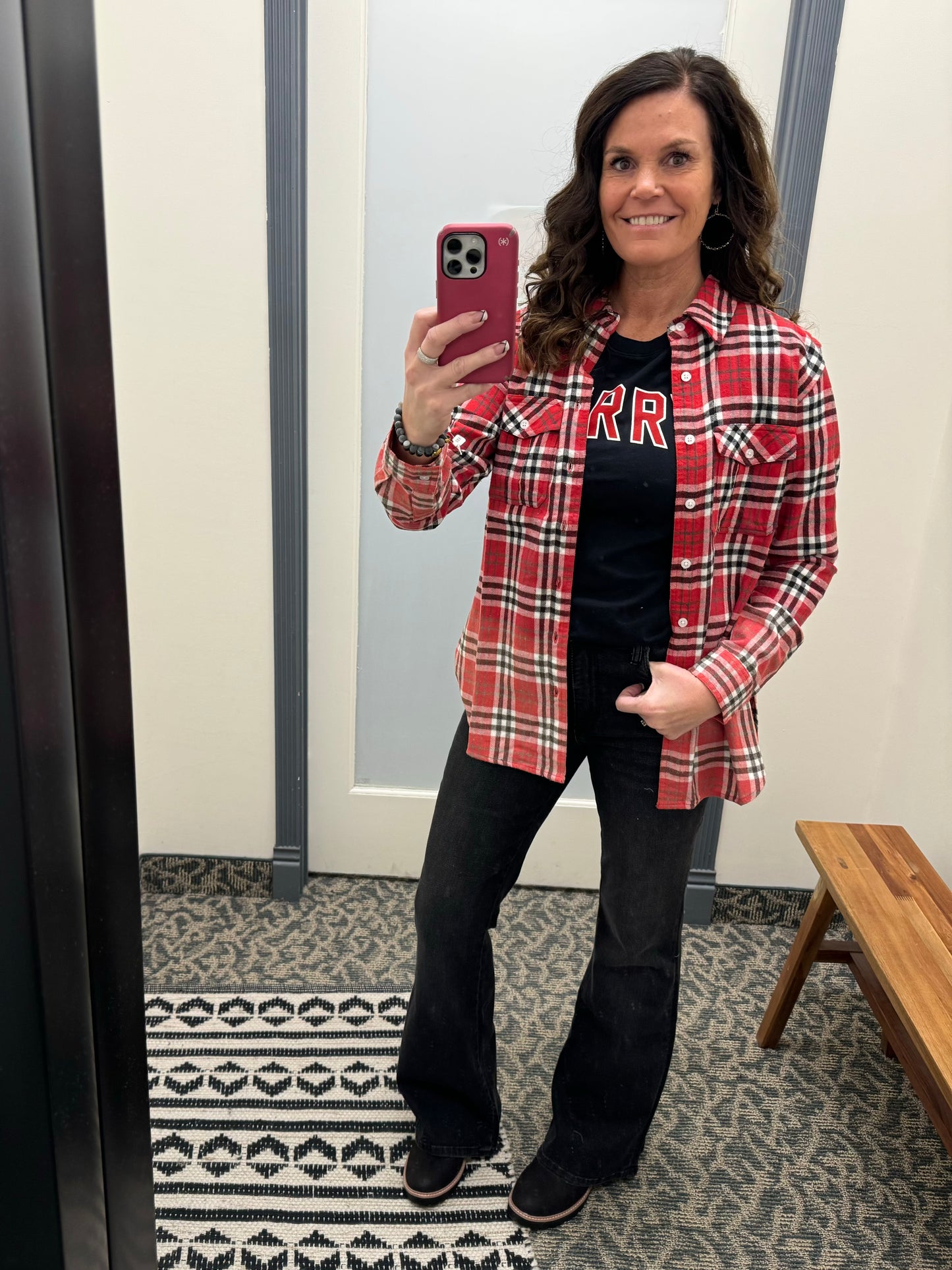 Red White Black Marlee Plaid