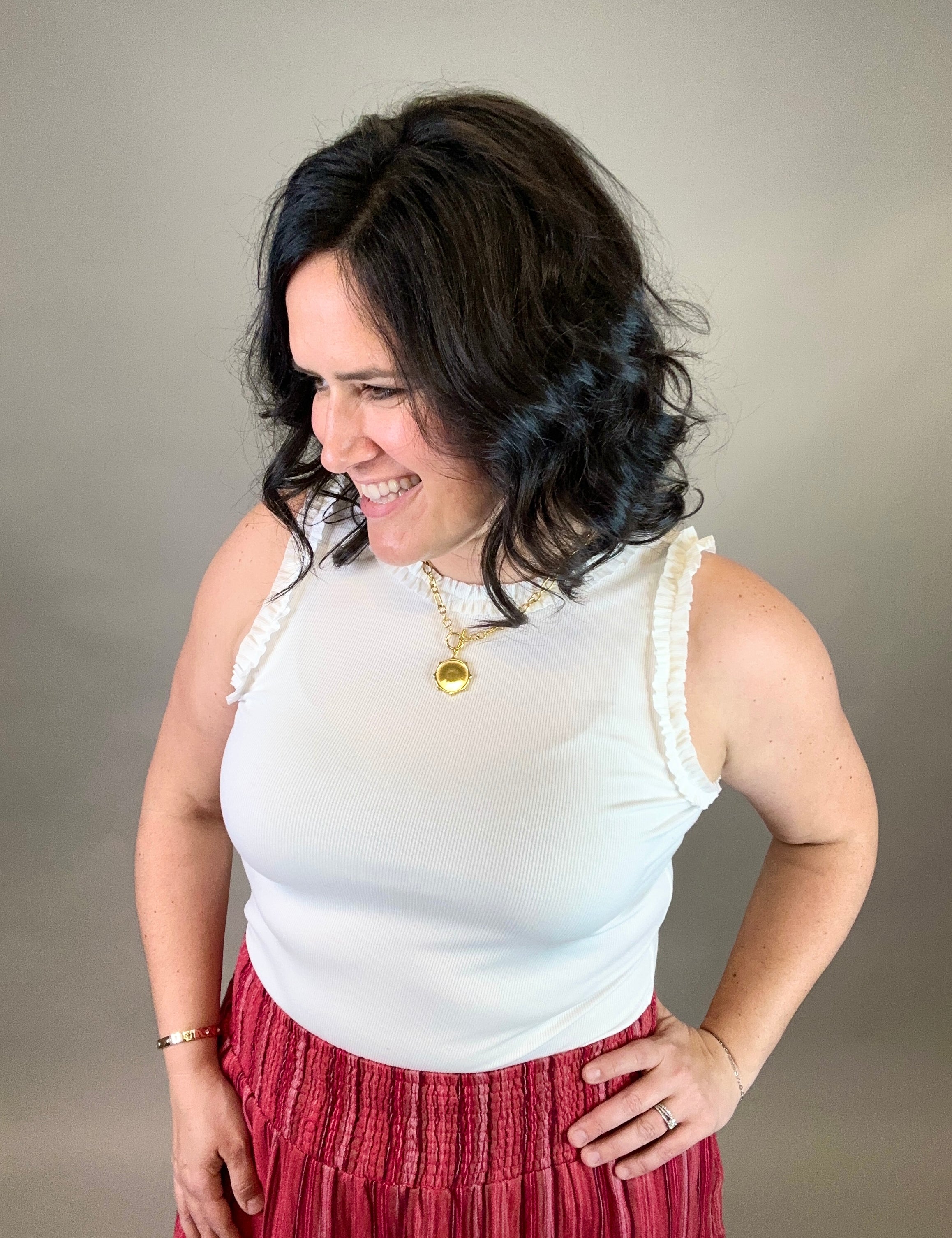 Novak Ruffle Tank Ruffle Tanks – Bluff Creek Boutique