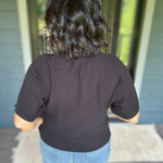 Black Crew Neck Dolman Sweater Top Top - Sweater STACCATO