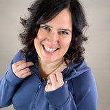 Smoky Navy Quarter Zip Hoodie Jacket Top - Sweatshirt RAE MODE