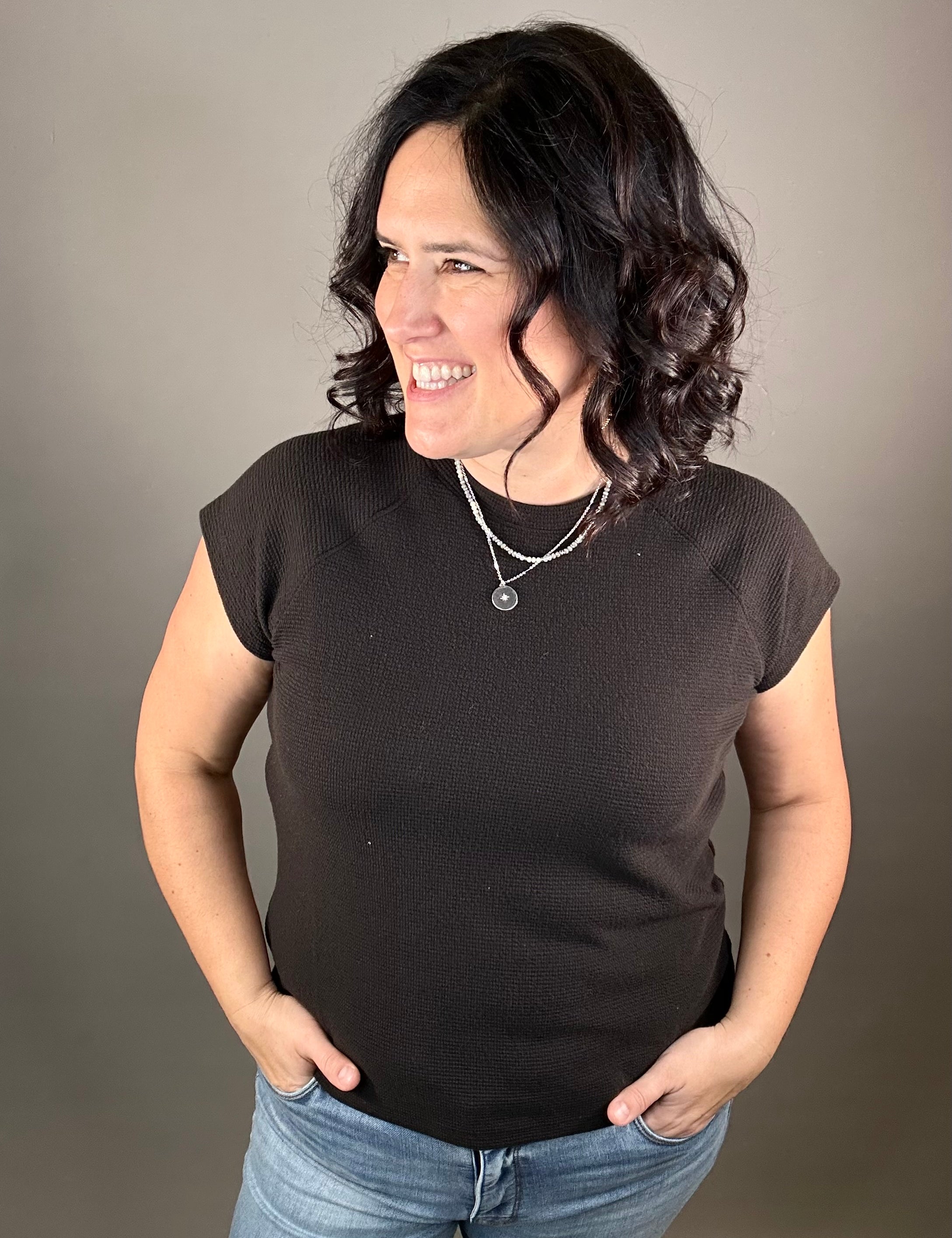 Black Cloudy Knit Top Top - Tee TRES BIEN