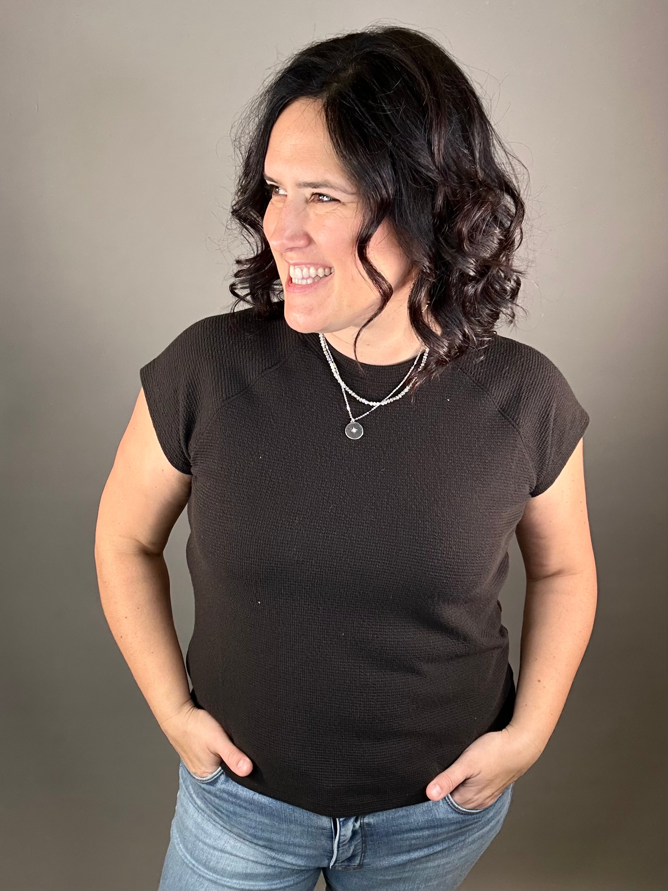 Black Cloudy Knit Top Top - Tee TRES BIEN