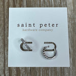 Rhinestone & Silver Circle Huggies Jewelry - Earrings St. Peter Hardware