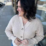 Sand ZigZag Crochet Knit Cardigan Tops- Cardigans EE:SOME