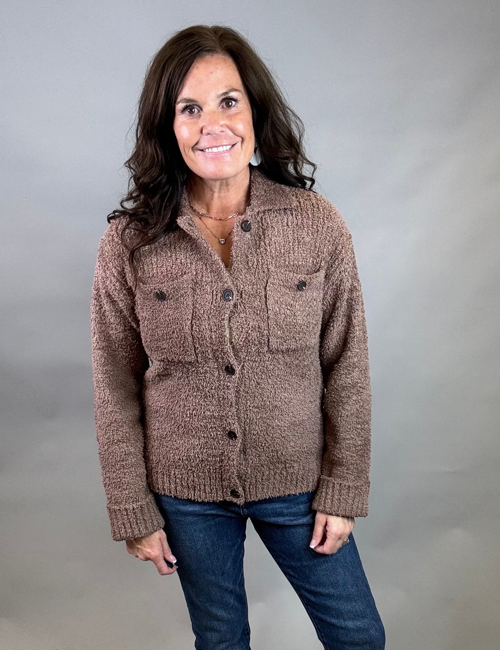 Raw Umber Lois Sweater Jacket Outerwear- Jackets THREAD & SUPPLY
