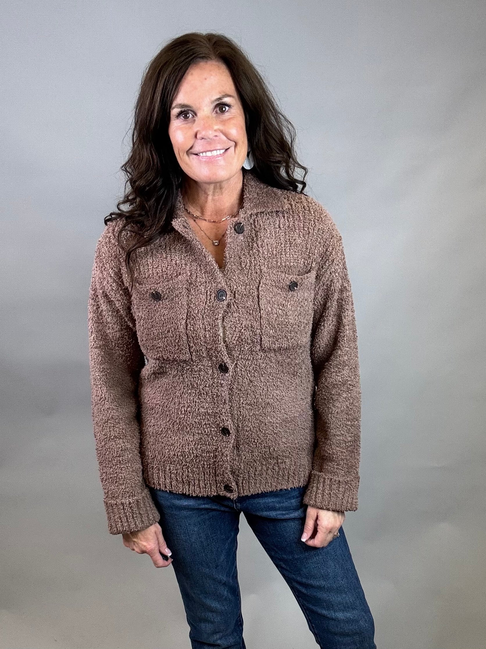 Raw Umber Lois Sweater Jacket Outerwear- Jackets THREAD & SUPPLY
