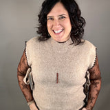 Taupe Mock Neck Side Tie Vest Top - Sweater SUNDAY EDITION