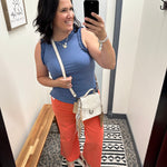 Denim Ruffle Tank Tops- Tanks DOE & RAE
