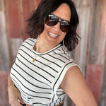 Ivory Black Stripe Avelin Dress Dresses THREAD & SUPPLY