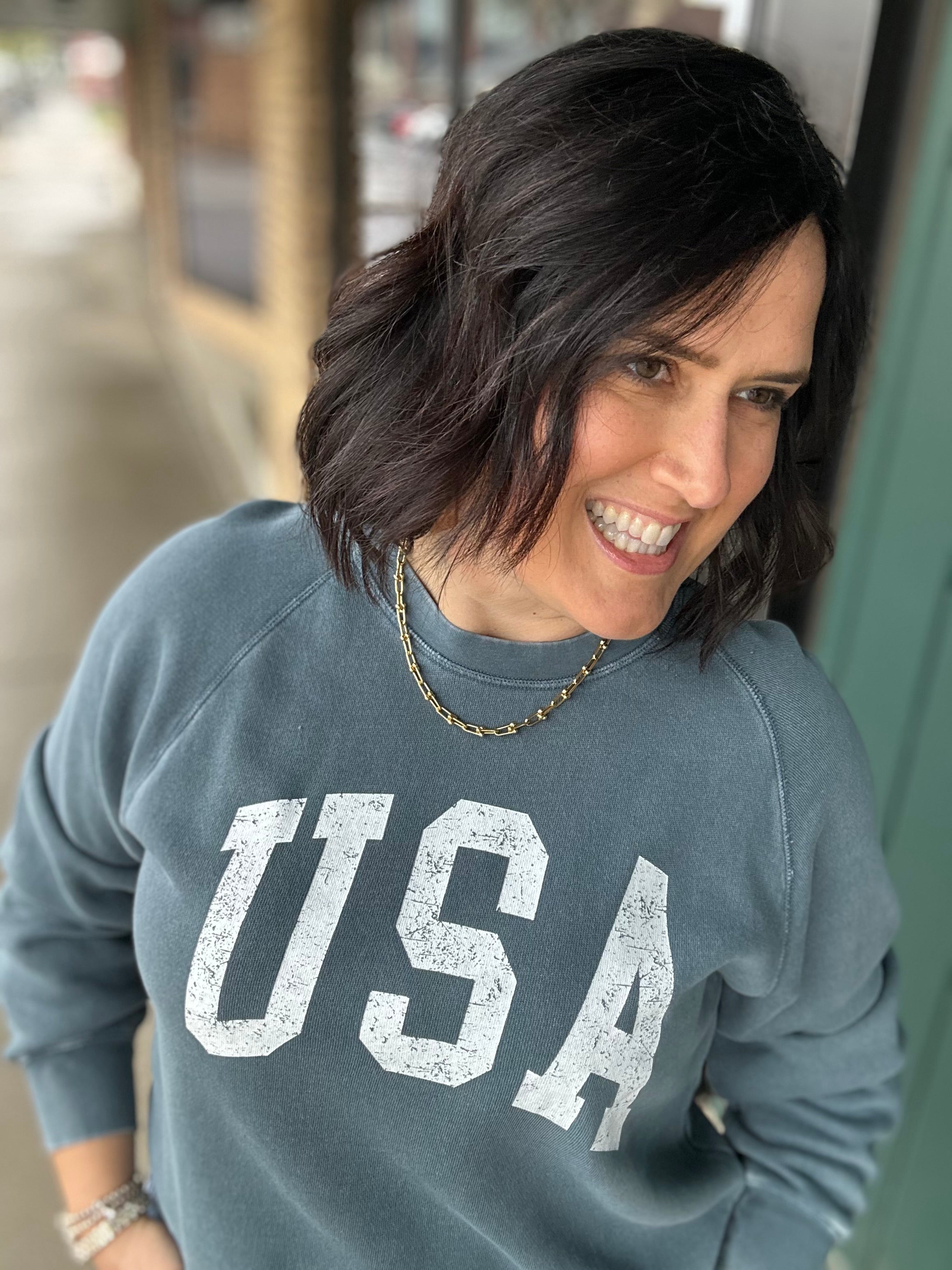 Navy Jordan USA Sweatshirt Top - Sweatshirt THREAD & SUPPLY