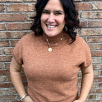 Camel Mock Neck Sweater Vest Top - Sweater STACCATO