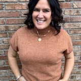 Camel Mock Neck Sweater Vest Top - Sweater STACCATO