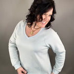 Dusty Blue Claire Sweatshirt Top - Sweatshirt THREAD & SUPPLY