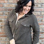 Olive Lined Shirt Jacket Outerwear- Jackets STACCATO