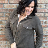 Olive Lined Shirt Jacket Outerwear- Jackets STACCATO