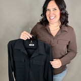 Black Janessa Shirt Tops - Button Ups THREAD & SUPPLY