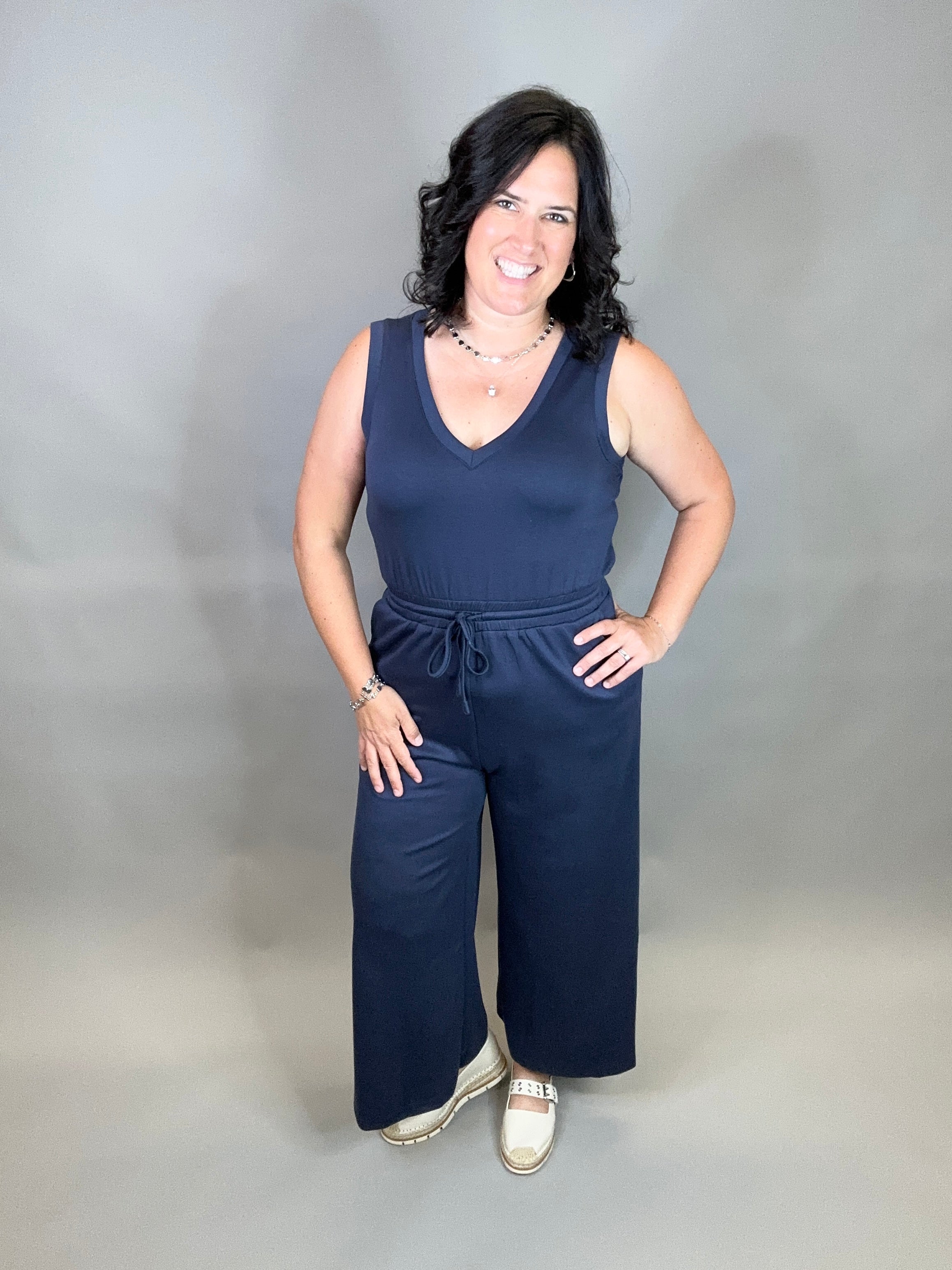 Indigo Culotte Jumpsuit Jumpsuit DOE & RAE
