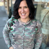 Camo Faded Button-Up Cardigan