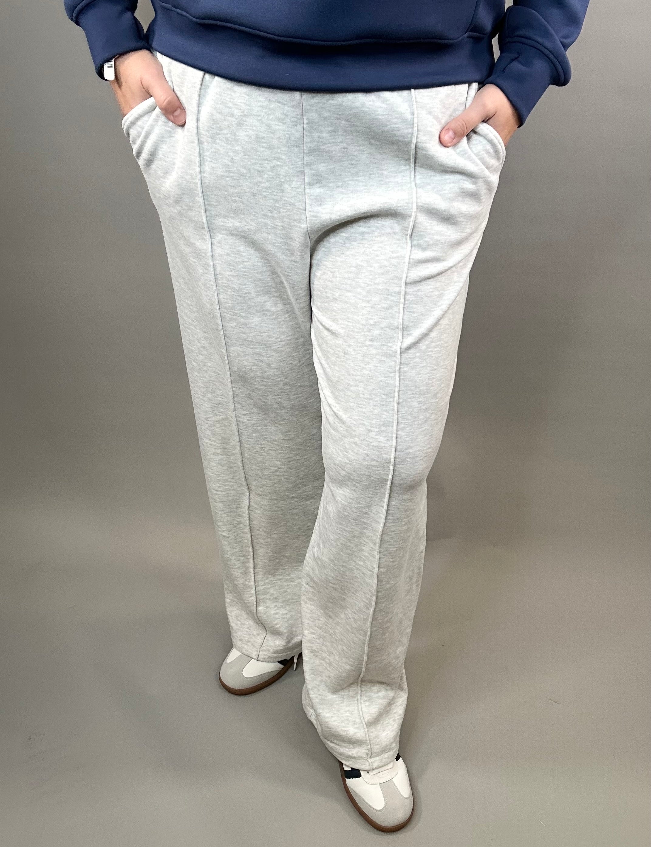 Heather Grey Plush Sweatpants Bottoms - Pants FLAG AND ANTHEM