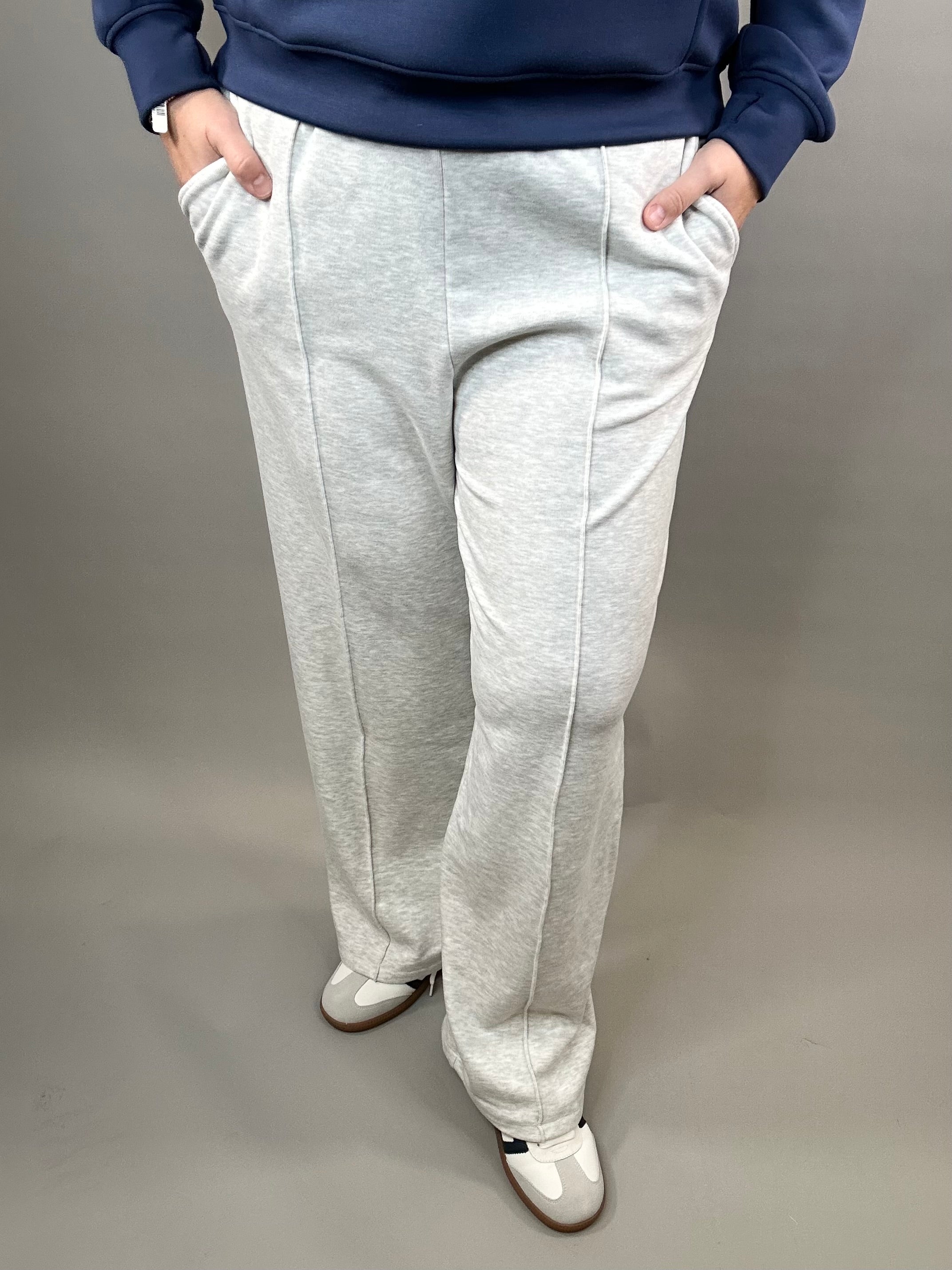Heather Grey Plush Sweatpants Bottoms - Pants FLAG AND ANTHEM