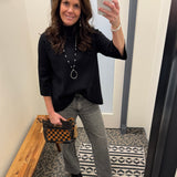 Black Mock Neck Sweater Top - Sweater FATE by LFD