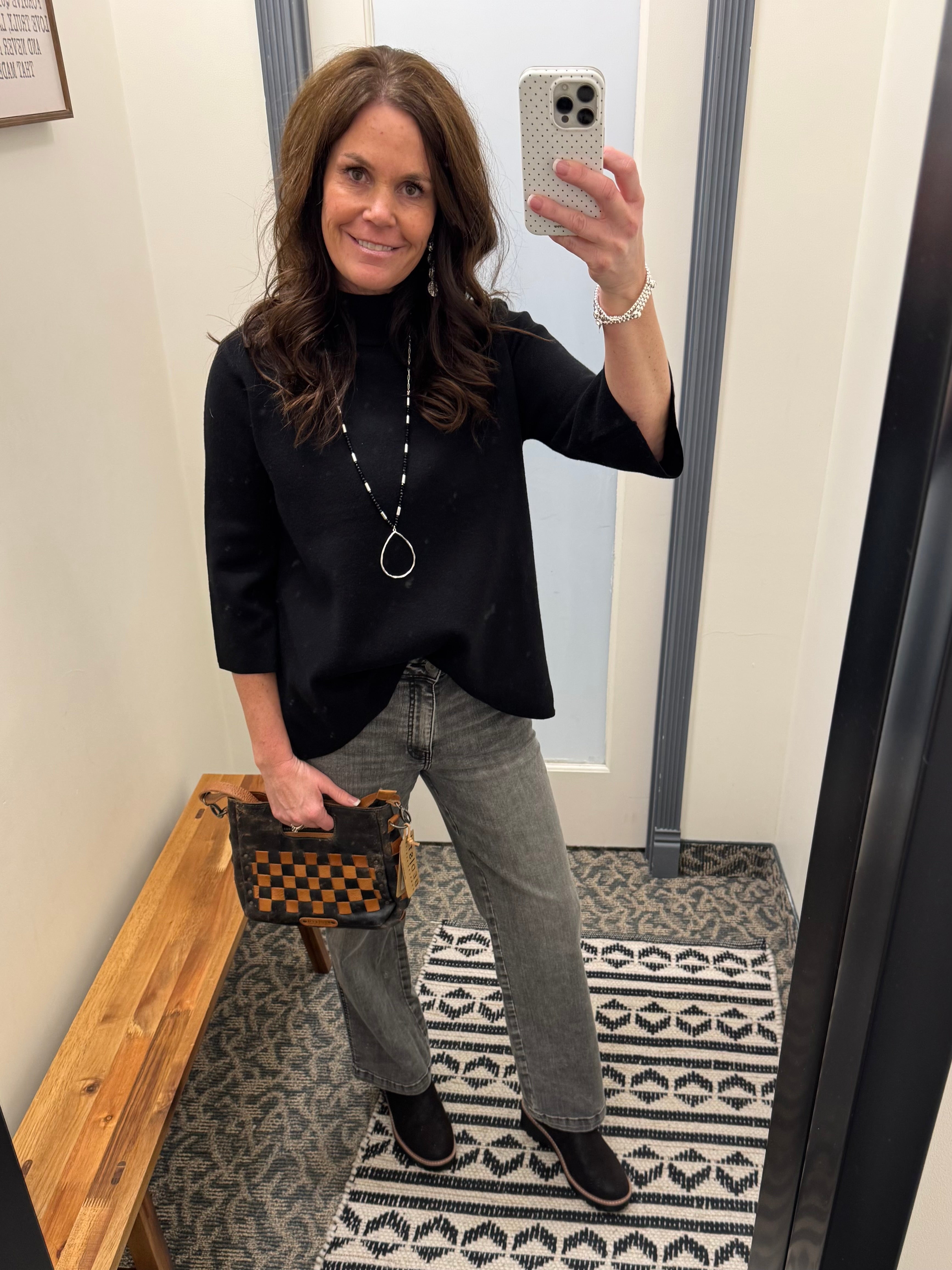 Black Mock Neck Sweater Top - Sweater FATE by LFD