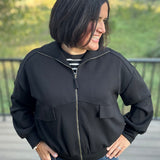 Black Buttery Soft Flap Pocket Jacket