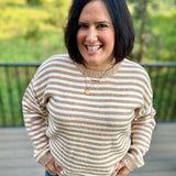 Milk Coffee Cream Stripe Sweater