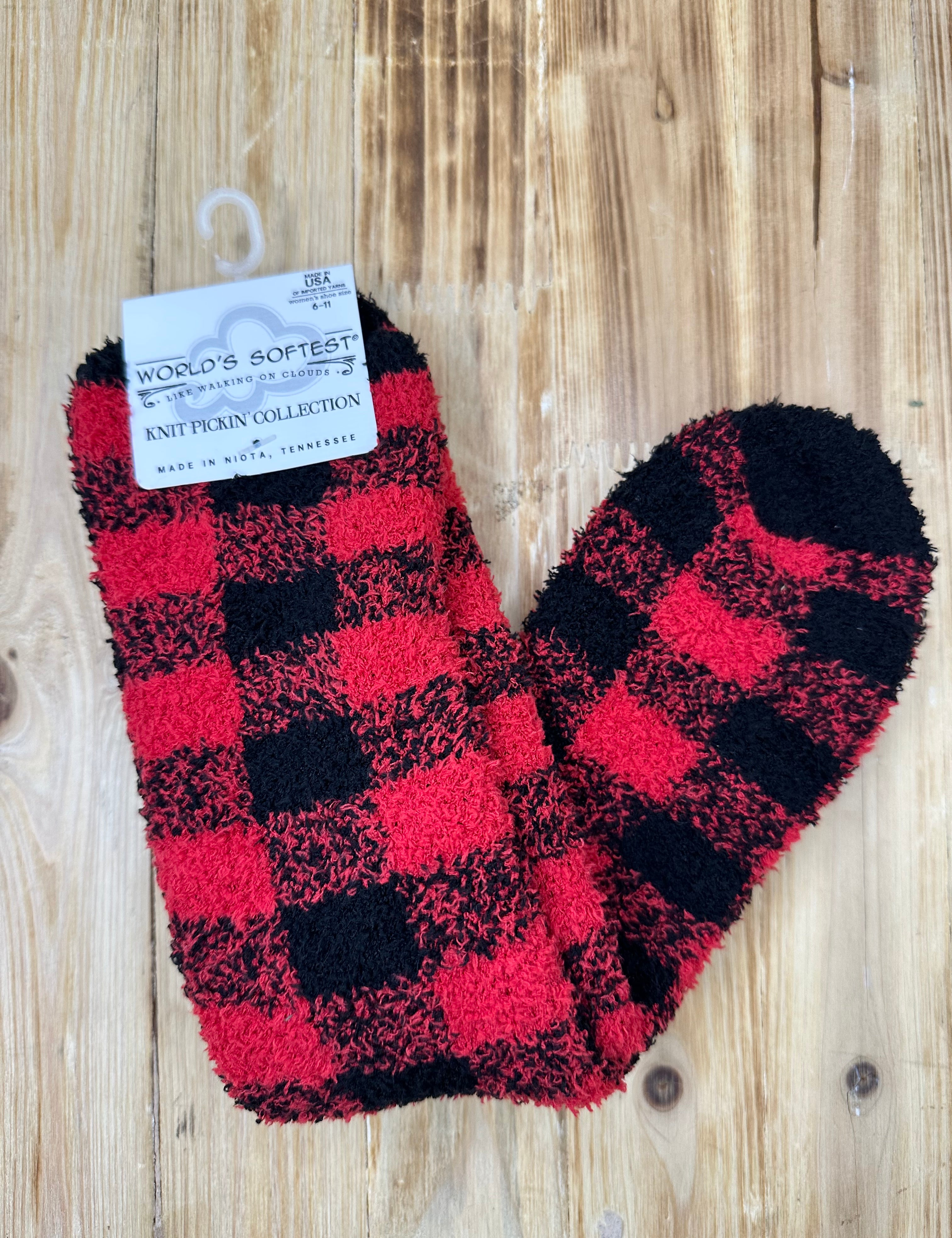 Red/Black Plaid Socks Accessories- Socks CRESCENT SOCK COMPANY