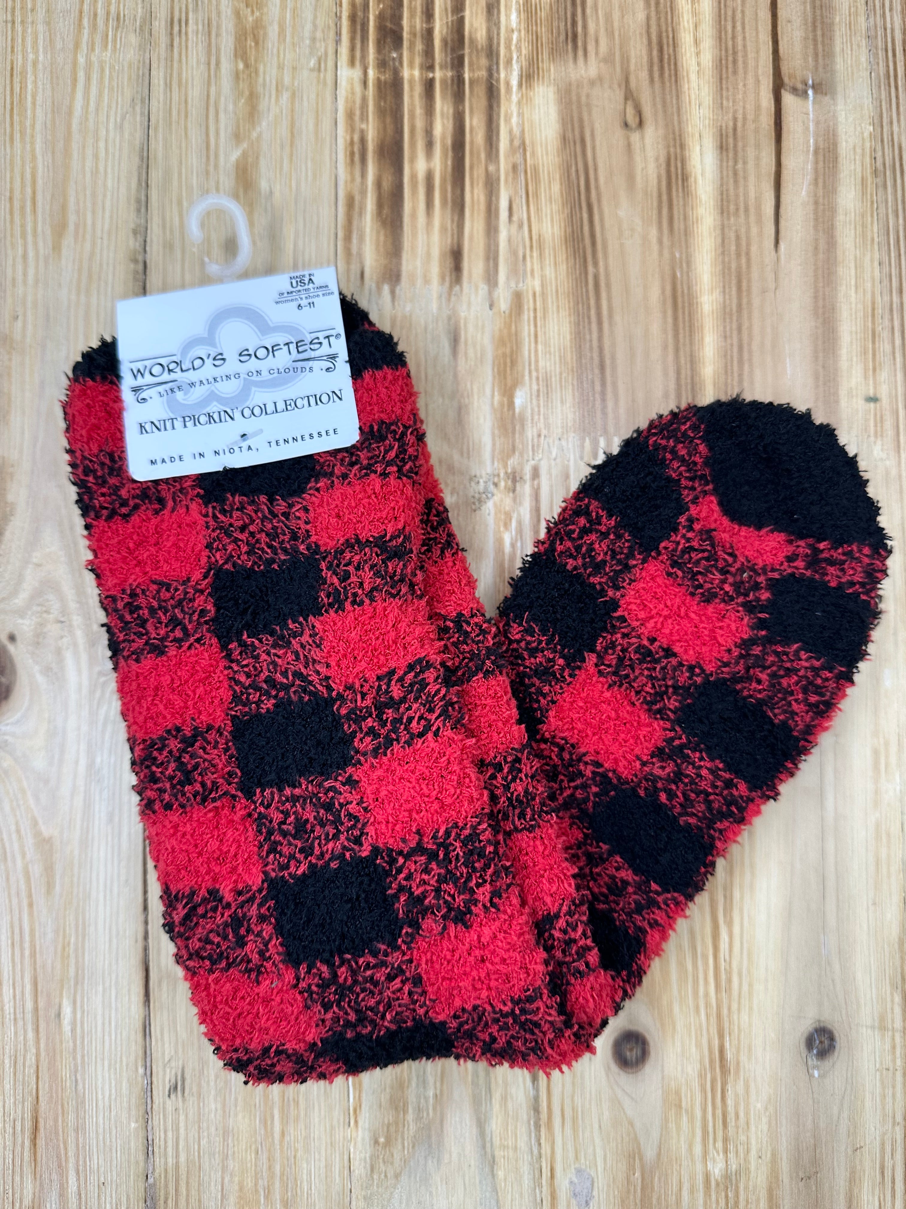 Red/Black Plaid Socks Accessories- Socks CRESCENT SOCK COMPANY