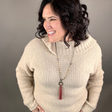 Taupe Boat Neck Sweater Top - Sweater SUNDAY EDITION