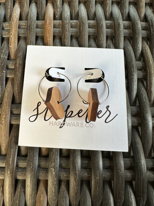 Wooden Charm Earrings