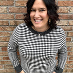 Charcoal Mixed Pattern Sweater Top - Sweater STACCATO