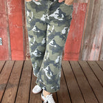 Green Camo Wide Leg Jeans Bottoms - Pants MICA DENIM