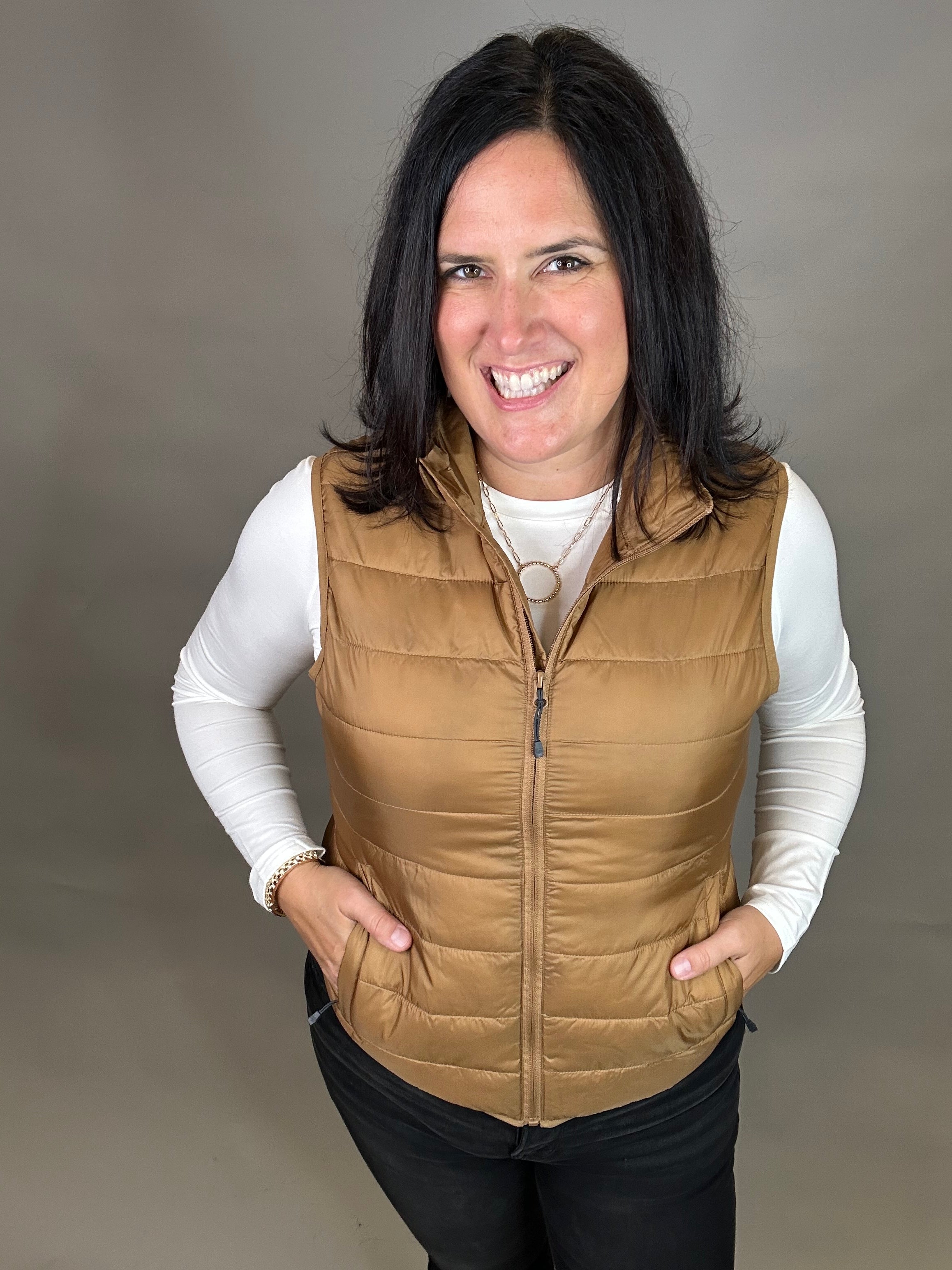 Canvas Brown Pacific Puffer Vest Outerwear - Vest STORM CREEK