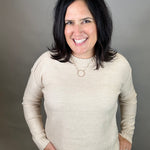 Taupe Seam Detail Sweater Top - Sweater STACCATO