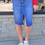 Front Slit Pencil Skirt Bottom- Skirt RISEN