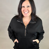 Black Ease Half Zip Pullover