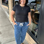 Solid Black Annie Tee Top - Tee THREAD & SUPPLY
