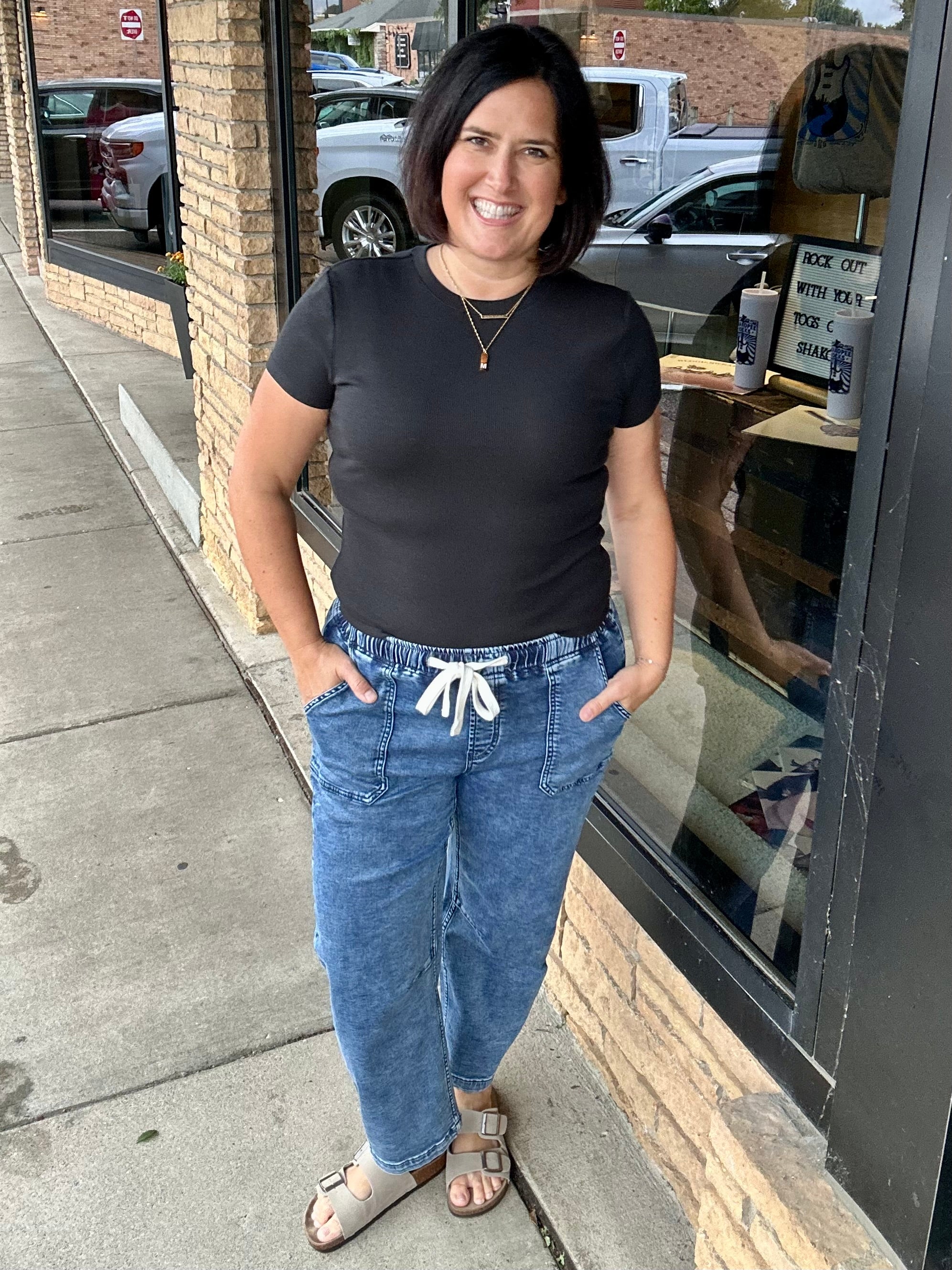 Solid Black Annie Tee Top - Tee THREAD & SUPPLY