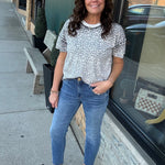 Leopard Short Sleeve Sweater Top - Sweater FATE by LFD