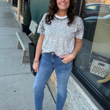 Leopard Short Sleeve Sweater Top - Sweater FATE by LFD