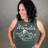 Olive Wander Breathe Deeply Tank Tops- Tanks HRT and LUV