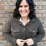 Olive Lined Shirt Jacket Outerwear- Jackets STACCATO