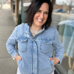 Wilma Utility Crop Denim Jacket Outerwear- Jackets FLAG AND ANTHEM