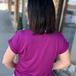 Magenta Henley Top Top - Tee STACCATO