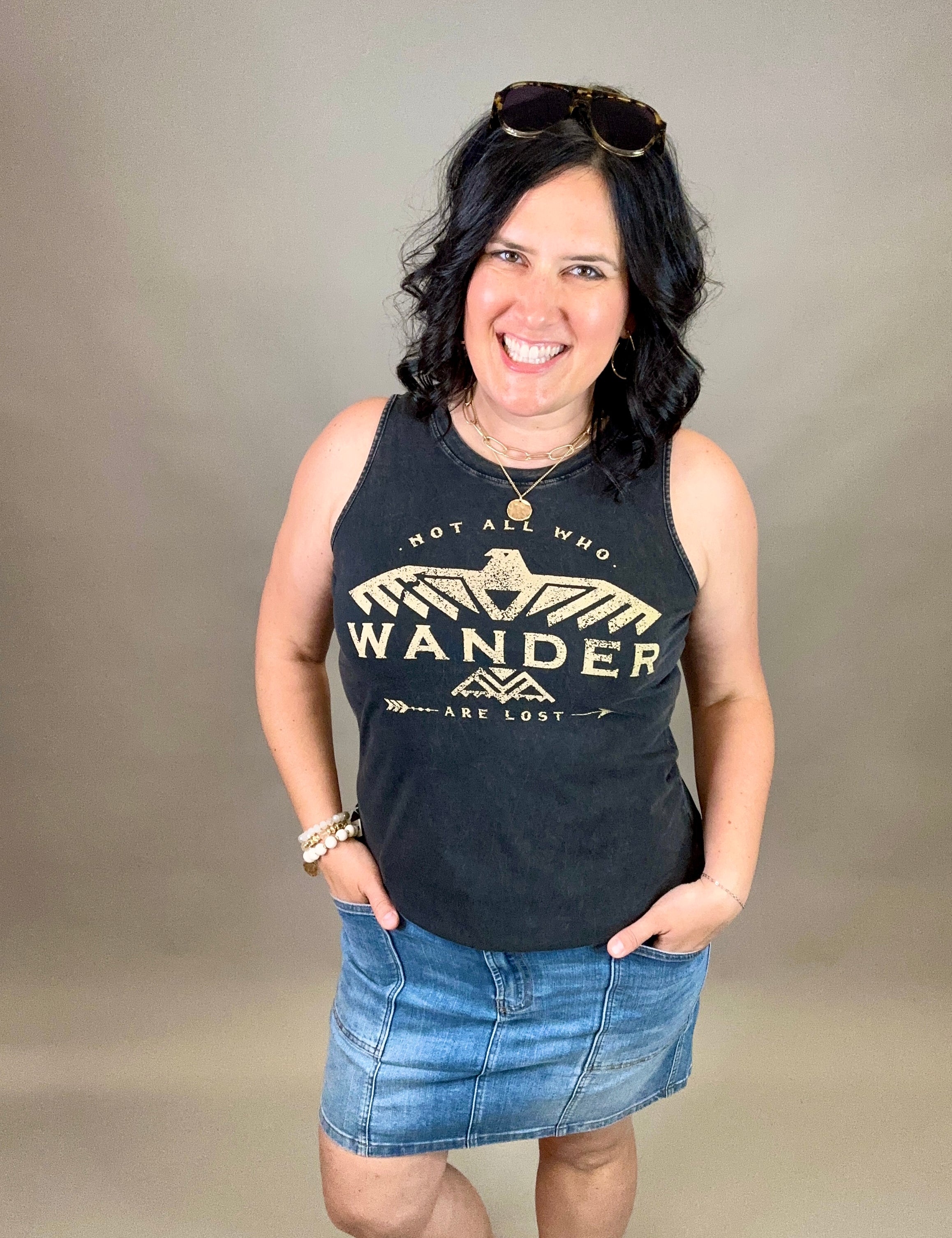 Mineral Black Wander Tank Tops- Tanks HRT and LUV