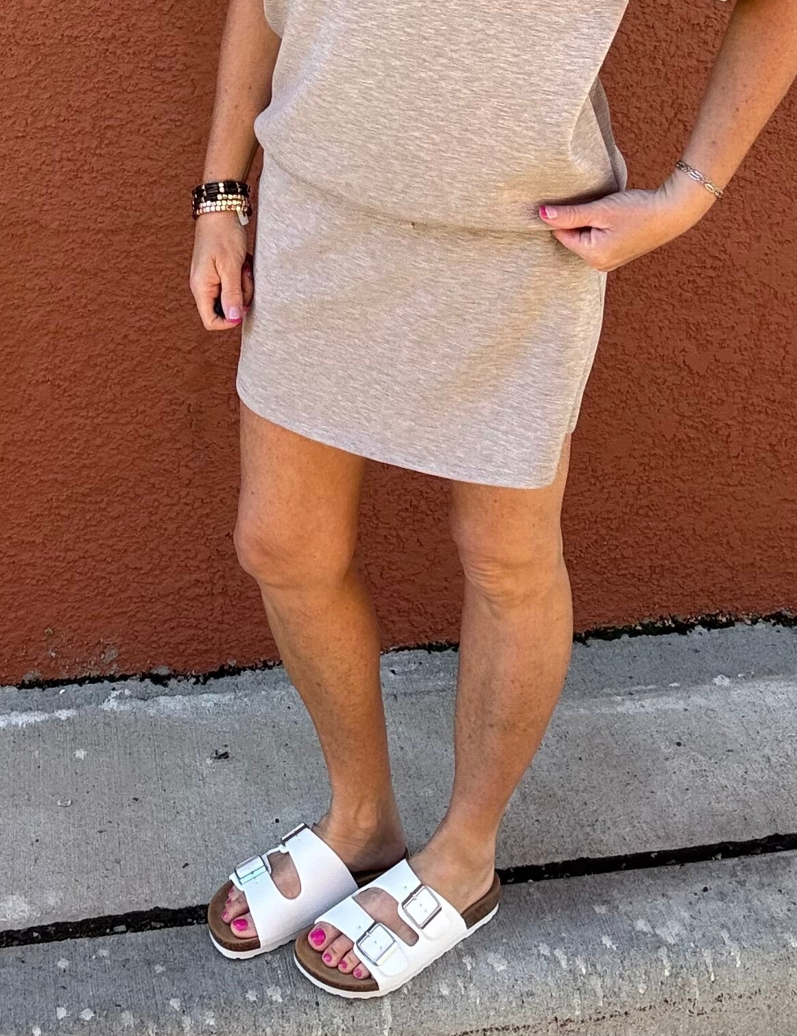 Heathered Taupe Skort Bottom- Skirt RAE MODE